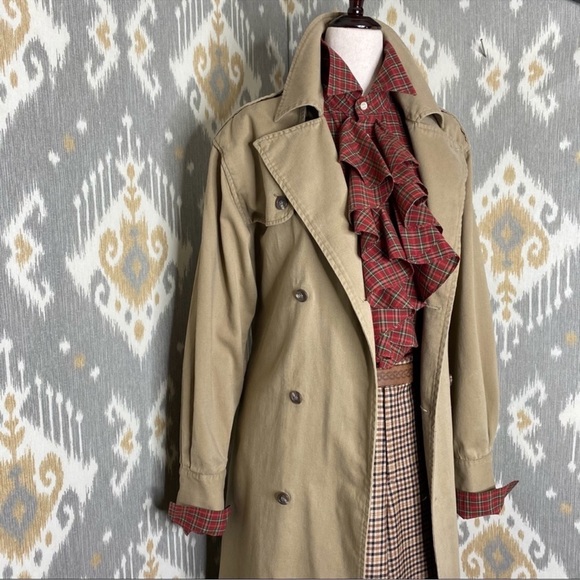 Ralph Lauren Tan Brushed Twill Belted Trench Coat - size 8 - Picture 14 of 14